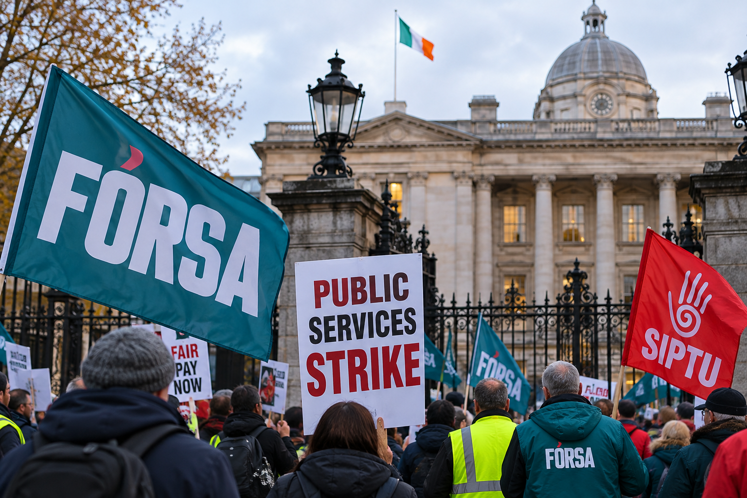 Strajk w Irlandii: Dáil odwołuje środowe obrady. Leinster House może zostać zamknięty