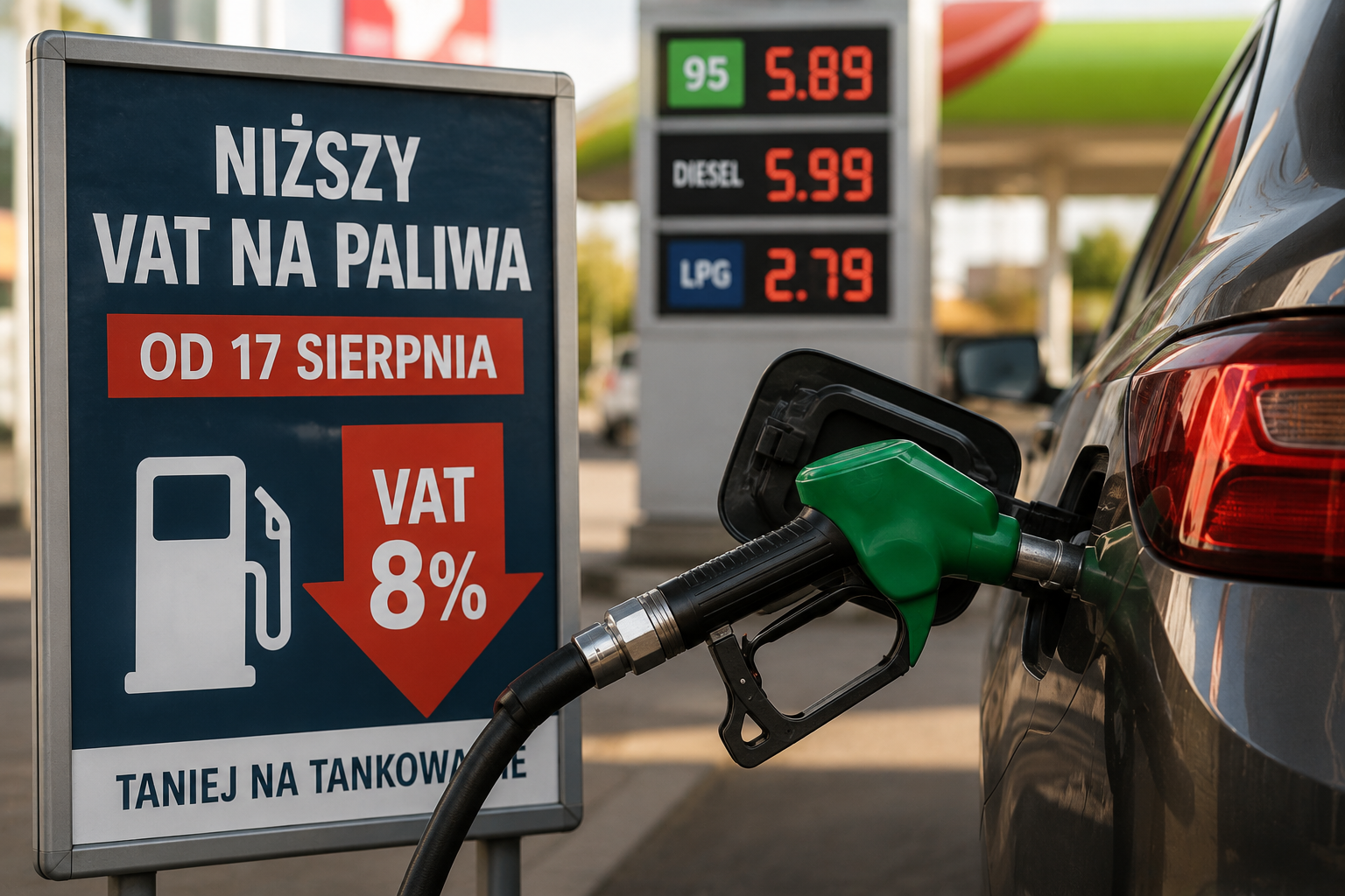 Tańsze paliwo od poniedziałku. Rząd obniża VAT